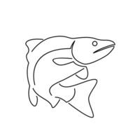 Salmon Fish outline illustration vector