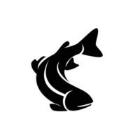 Salmon fish silhouette logo icon design illustration vector