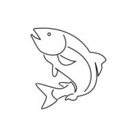 Salmon Fish outline illustration vector