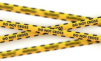 Caution tape vector illustration showing multiple DO NOT CROSS warning strips, ideal for safety, crime scene, and restricted area themes.