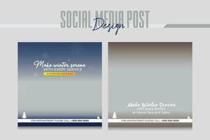 sap and salon social media post design template vector