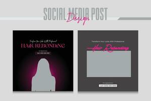 sap and salon social media post design template vector