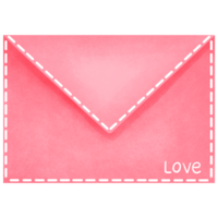 Romantic pink envelope watercolor clipart for valentines day.Love letter illustration. png