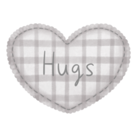 Watercolor gray heart with hugs clipart.Diy heart illustration for festive love decoration. png