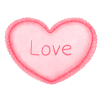 waterverf roze hart met liefde clipart.diy roze hart illustratie voor feestelijk liefde decoratie. png