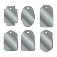 Stainless steel metal panel template vector