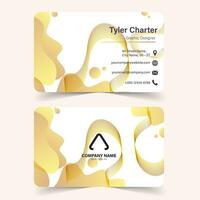 Business card template design fluid color style vector