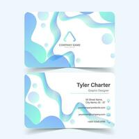 Business card template design fluid color style vector