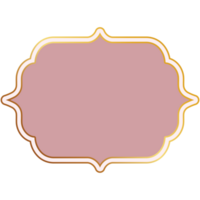 Gold frame with pink background for married couple wedding card. png