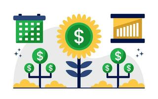 Investment and Finance Flat Concept Illustration vector