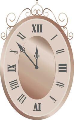 Clock Vintage Elegant Luxury, Classic, Modern Rose Gold Color