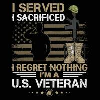 servido yo sacrificado soy un tu s. veterano, veterano diseño vector