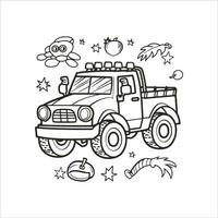 Vector illustration of vehicle colouring page outline