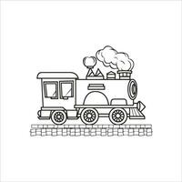 Vector coloring book electric train