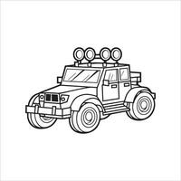 vector ilustración de vehículo colorante página contorno