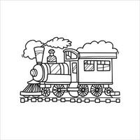 Vector coloring book electric train