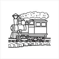 Vector coloring book electric train