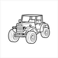 Vector illustration of vehicle colouring page outline