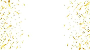 alling shiny golden confetti background on white background. Premium luxury design sparkles and tinsel vector