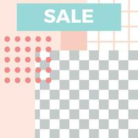 Memphis style post. Trendy abstract sale social media post template vector