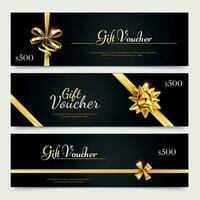 Gift voucher collection, surprise offer to holiday vector