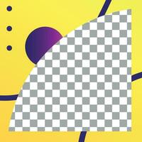 Fluid shapes post. Colorful photo frame post template vector