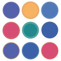 Circle badges patch canvas, badge colored frame vector