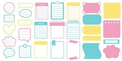 Planner stickers and frames set. Sticker planner template vector