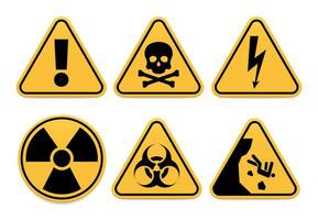 Danger signs. Safety symbol, alert icon and caution isolated vector