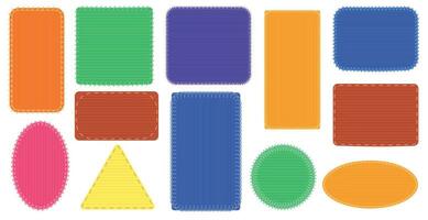 Fabric patches frames. Triangle and rectangle seam vector