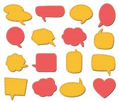 Fabric speech bubbles for talk and speech vector