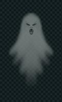 Realistic scary ghost. Isolated vector ghost and poltergeist