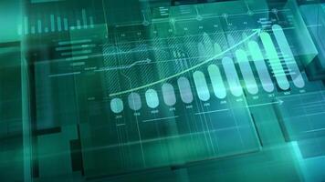 Abstract business background with animated growth graph video