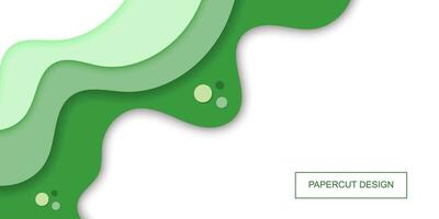 modern green papercut background design vector