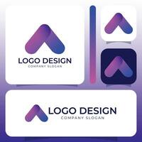 a logo design with purple and blue colors vector
