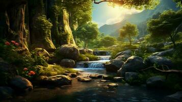 AI generated Nature Landscapes background photo