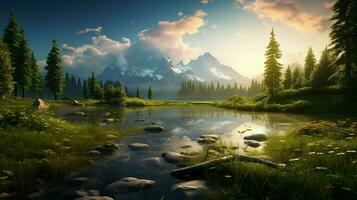 AI generated Nature Landscapes background photo