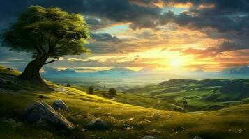 AI generated Nature Landscapes background photo