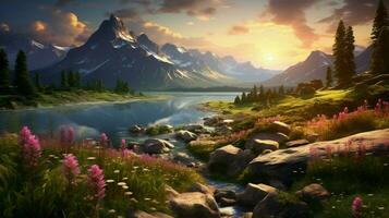 AI generated Nature Landscapes background photo
