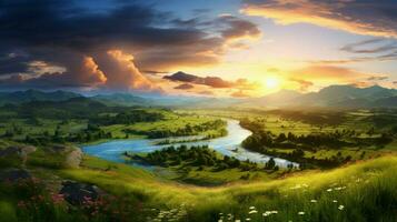 AI generated Nature Landscapes background photo