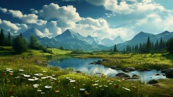 AI generated Nature Landscapes background photo