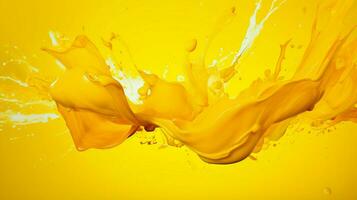 AI generated Yellow color splash background photo