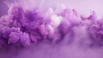 AI generated Lavender color powder splash background photo