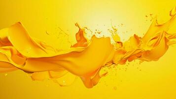 AI generated Yellow color splash background photo