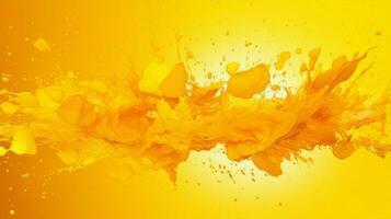 AI generated Yellow color splash background photo