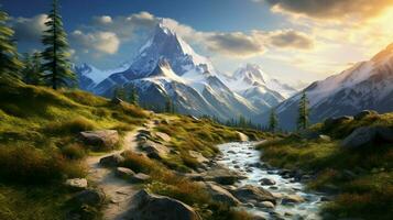 AI generated Nature Landscapes background photo