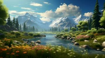 AI generated Nature Landscapes background photo