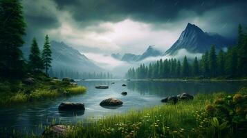 AI generated Nature Landscapes background photo