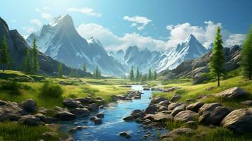 AI generated Nature Landscapes background photo