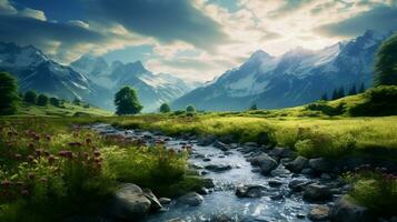 AI generated Nature Landscapes background photo